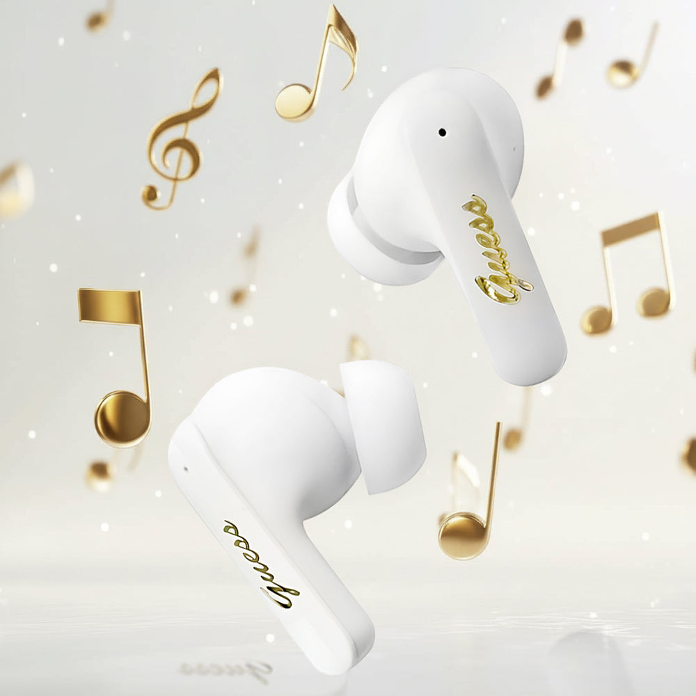 Handsfree Bluetooth Guess Script Metal Logo, TWS, Alb