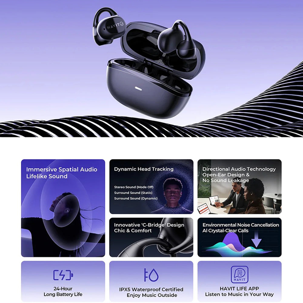 Handsfree Bluetooth HAVIT OWS916, TWS, Gri