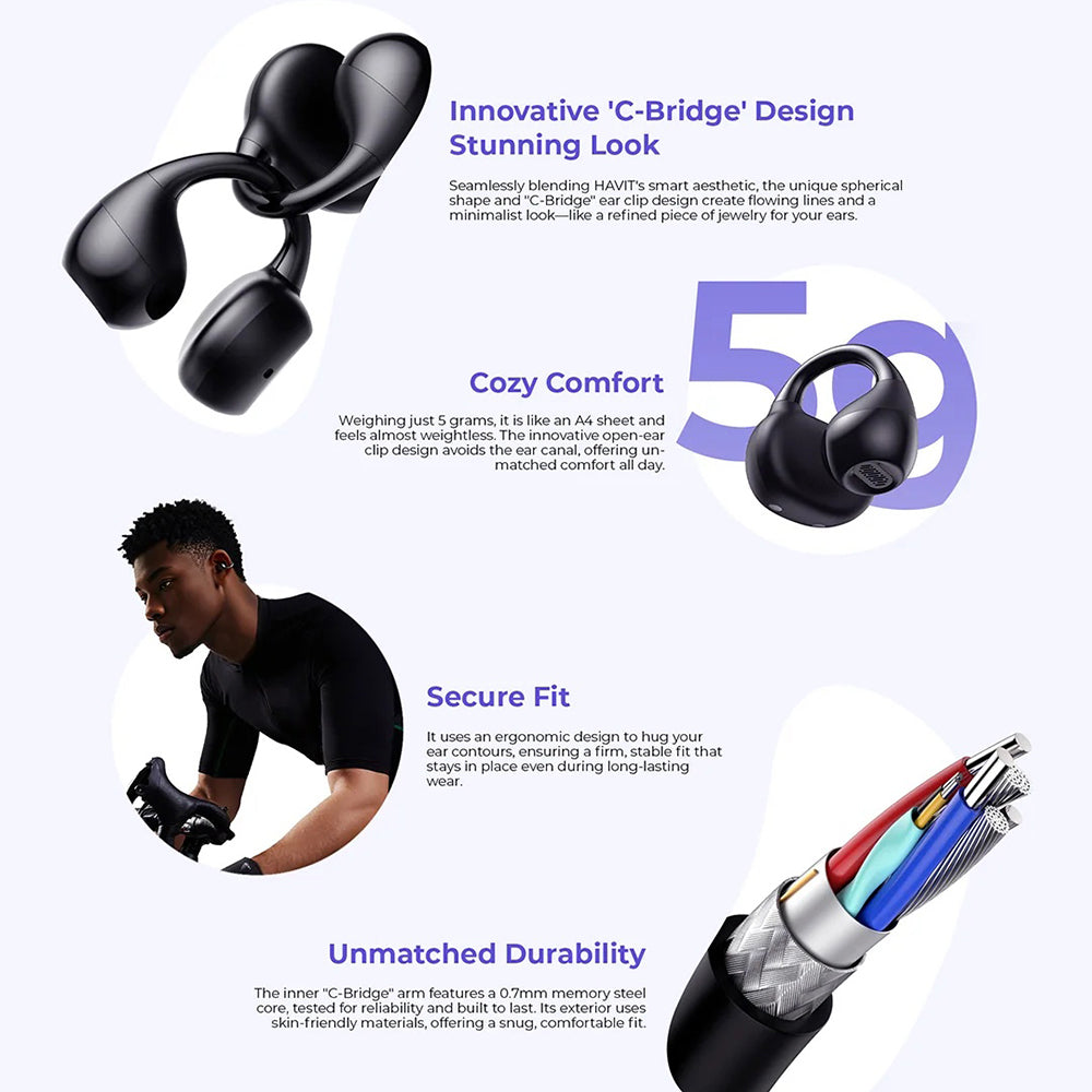 Handsfree Bluetooth HAVIT OWS916, TWS, Negru