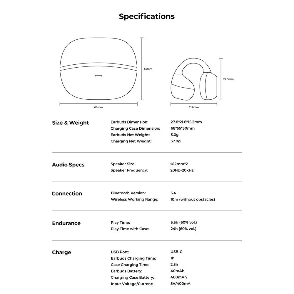 Handsfree Bluetooth HAVIT OWS916, TWS, Negru