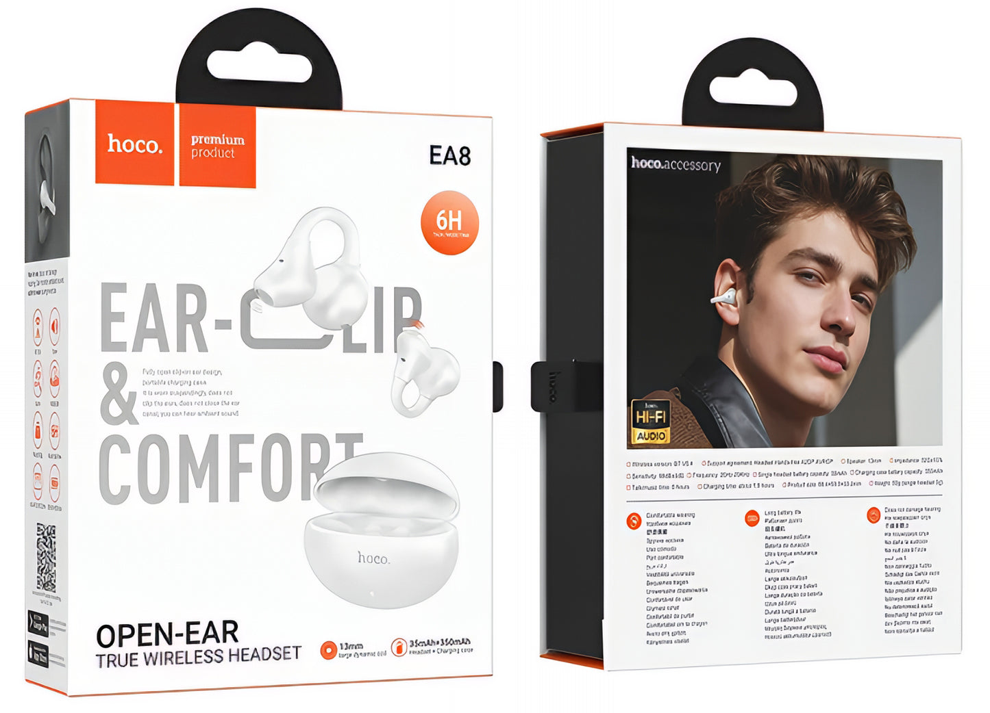 Handsfree Bluetooth HOCO EA8, TWS, Alb