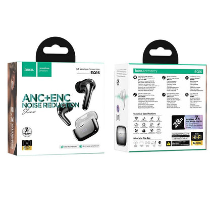 Handsfree Bluetooth HOCO EQ16, TWS, ANC, Negru