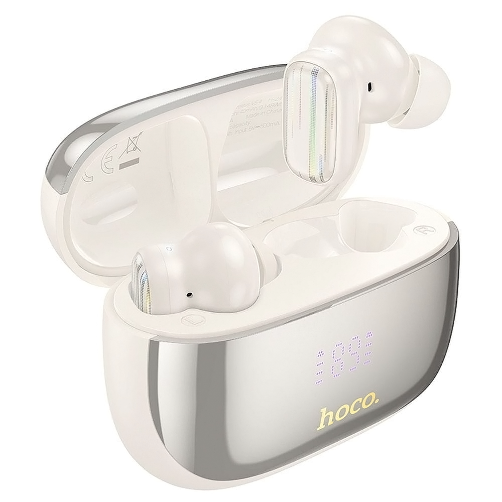 Handsfree Bluetooth HOCO EQ20, TWS, ANC, MultiPoint, Alb