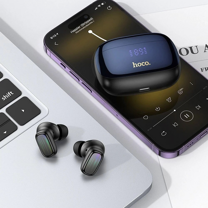 Handsfree Bluetooth HOCO EQ20, TWS, ANC, MultiPoint, Negru