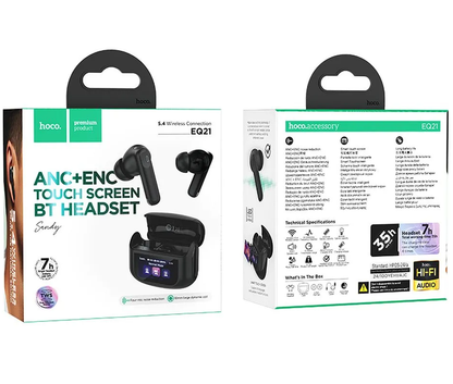 Handsfree Bluetooth HOCO EQ21, TWS, ANC, Negru