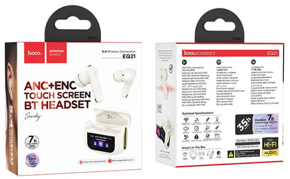 Handsfree Bluetooth HOCO EQ21, TWS, ANC, Alb