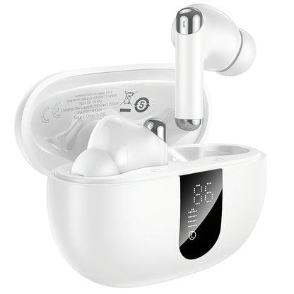 Handsfree Bluetooth HOCO EQ26, TWS, ANC, Alb