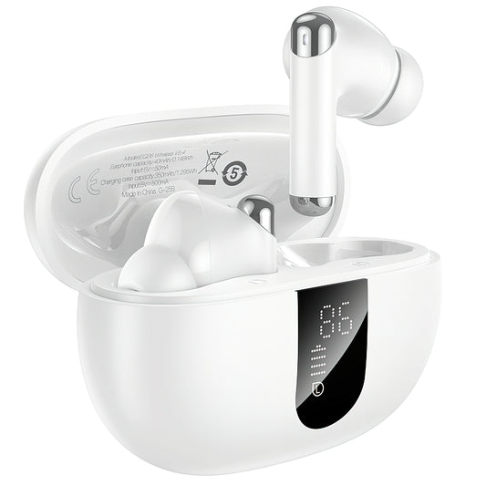 Handsfree Bluetooth HOCO EQ26, TWS, ANC, Alb
