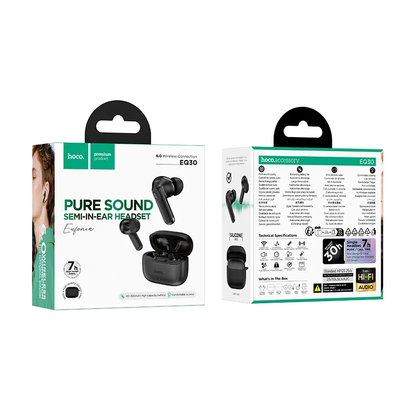 Handsfree Bluetooth HOCO EQ30, TWS, Negru