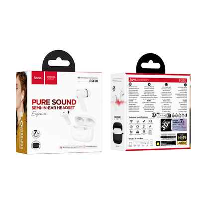 Handsfree Bluetooth HOCO EQ30, TWS, Alb