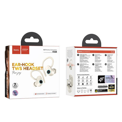 Handsfree Bluetooth HOCO EQ8, TWS, Alb