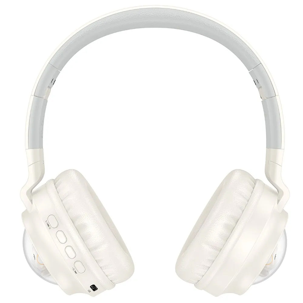 Handsfree Bluetooth HOCO W50 Kids Cute Cat, A2DP, Alb