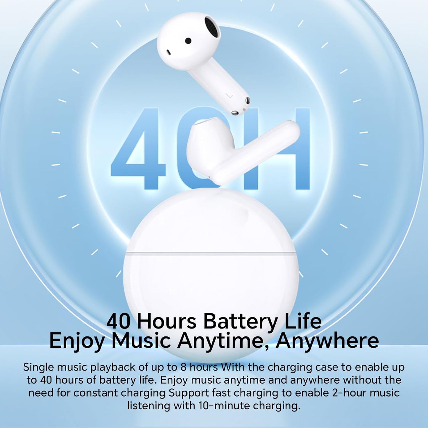 Handsfree Bluetooth Honor Choice X7e, TWS, ANC, Alb 5504ABHF