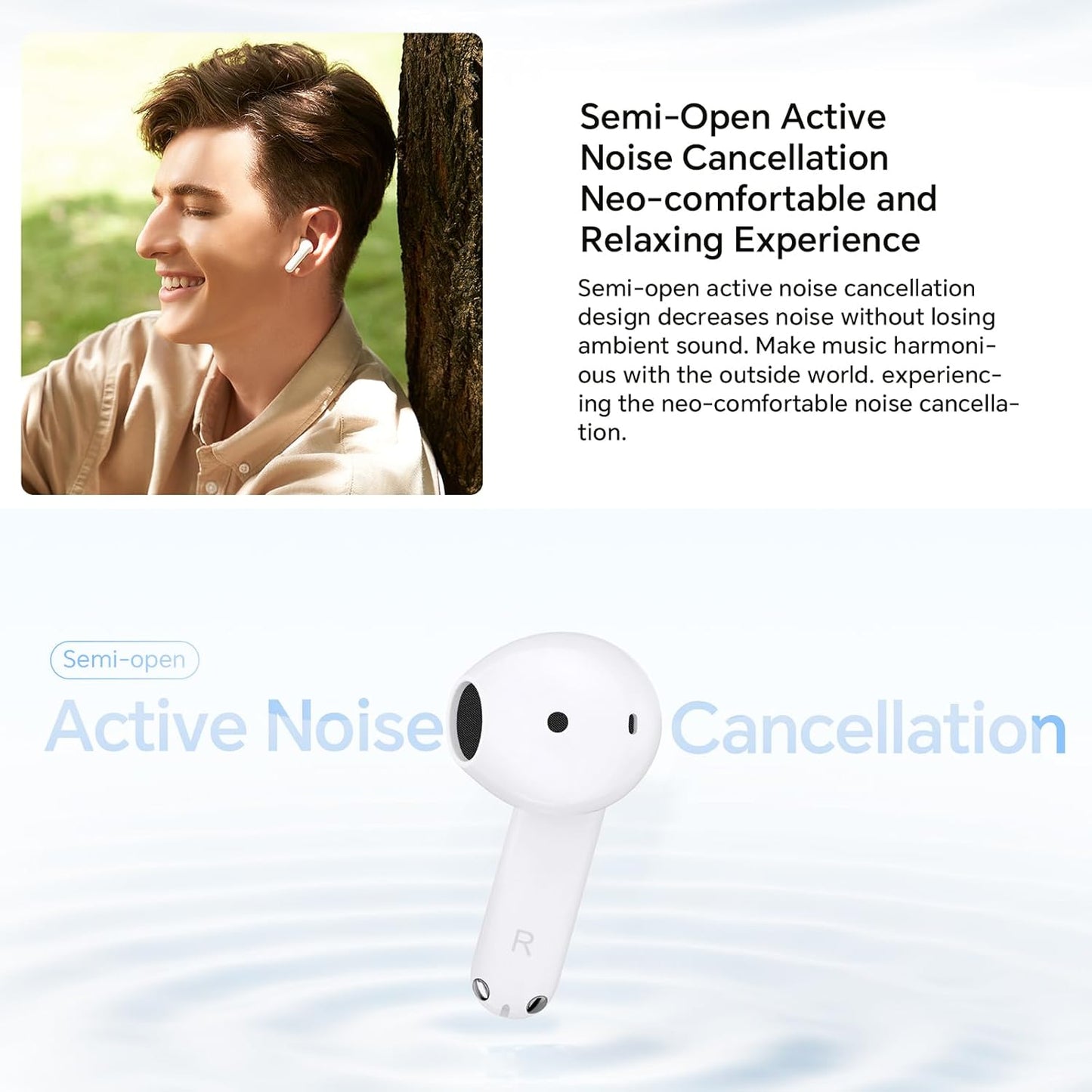 Handsfree Bluetooth Honor Choice X7e, TWS, ANC, Alb 5504ABHF