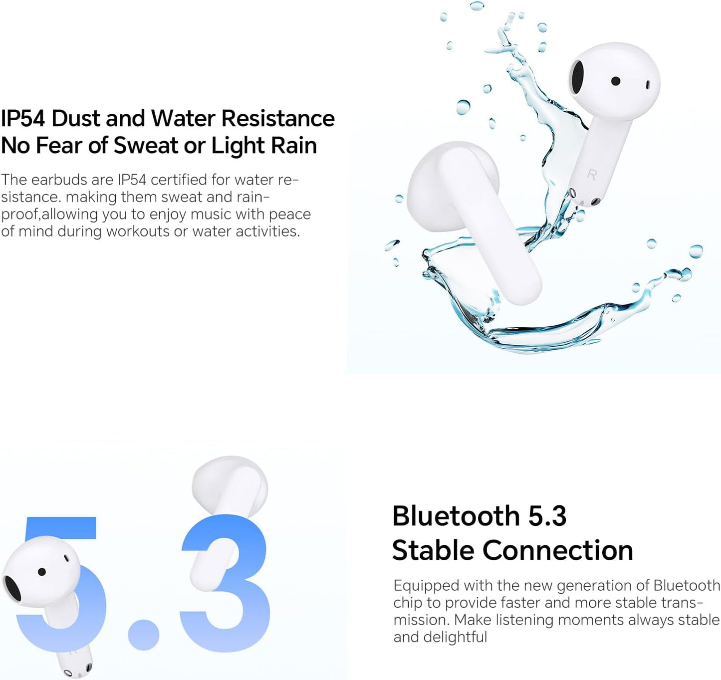 Handsfree Bluetooth Honor Choice X7e, TWS, ANC, Alb 5504ABHF