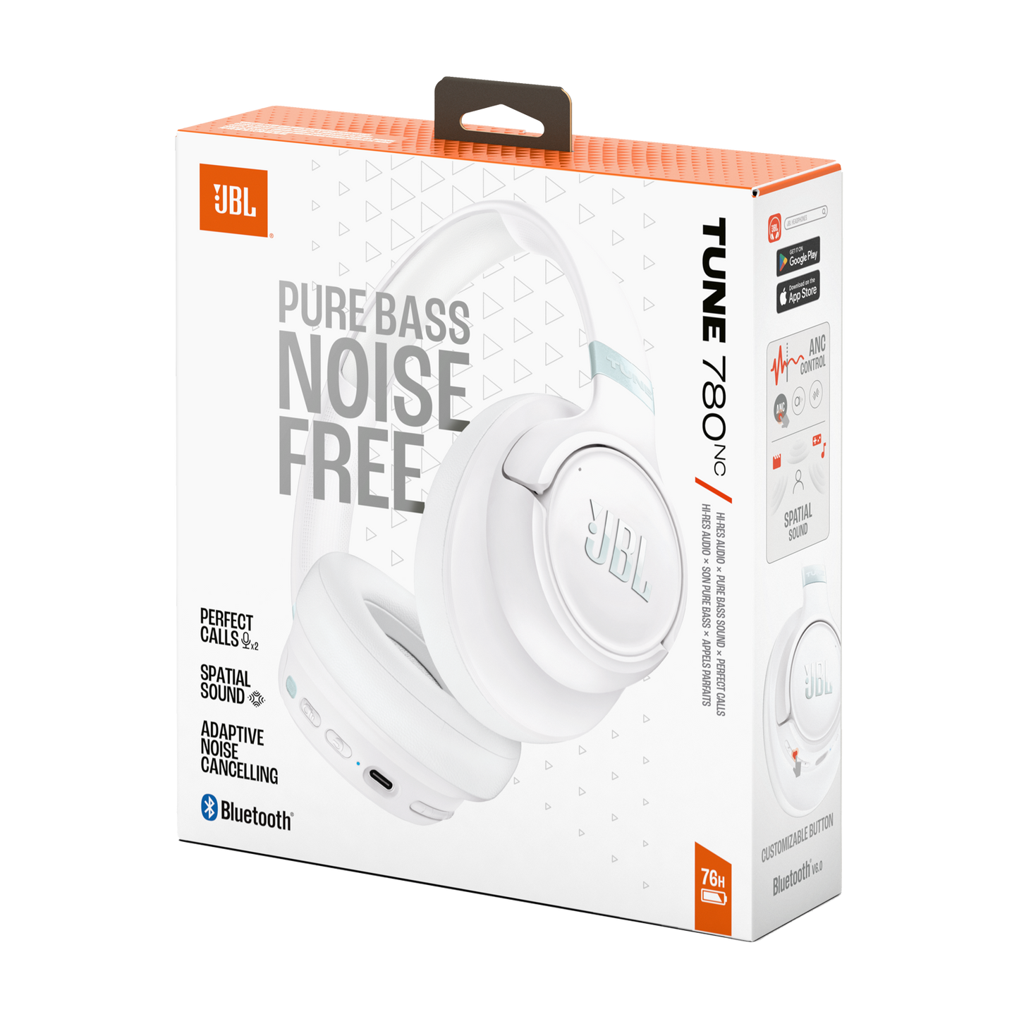 Handsfree Bluetooth JBL Tune 780NC, MultiPoint, A2DP, ANC, Alb
