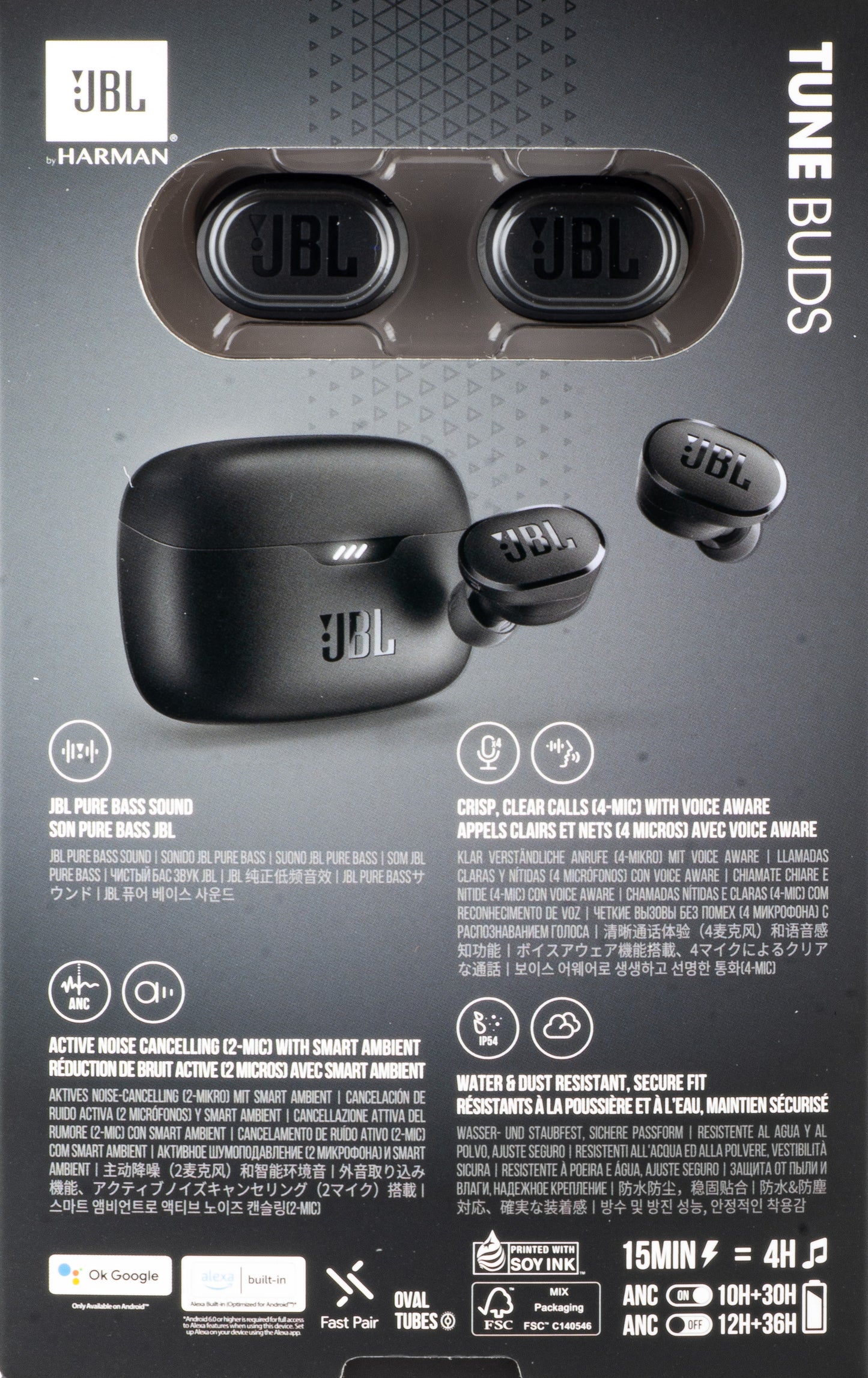 Handsfree Bluetooth JBL Tune Buds, TWS, ANC, Multipoint, Negru JBLTBUDSBLK
