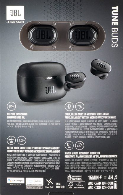 Handsfree Bluetooth JBL Tune Buds, TWS, ANC, Multipoint, Negru JBLTBUDSBLK
