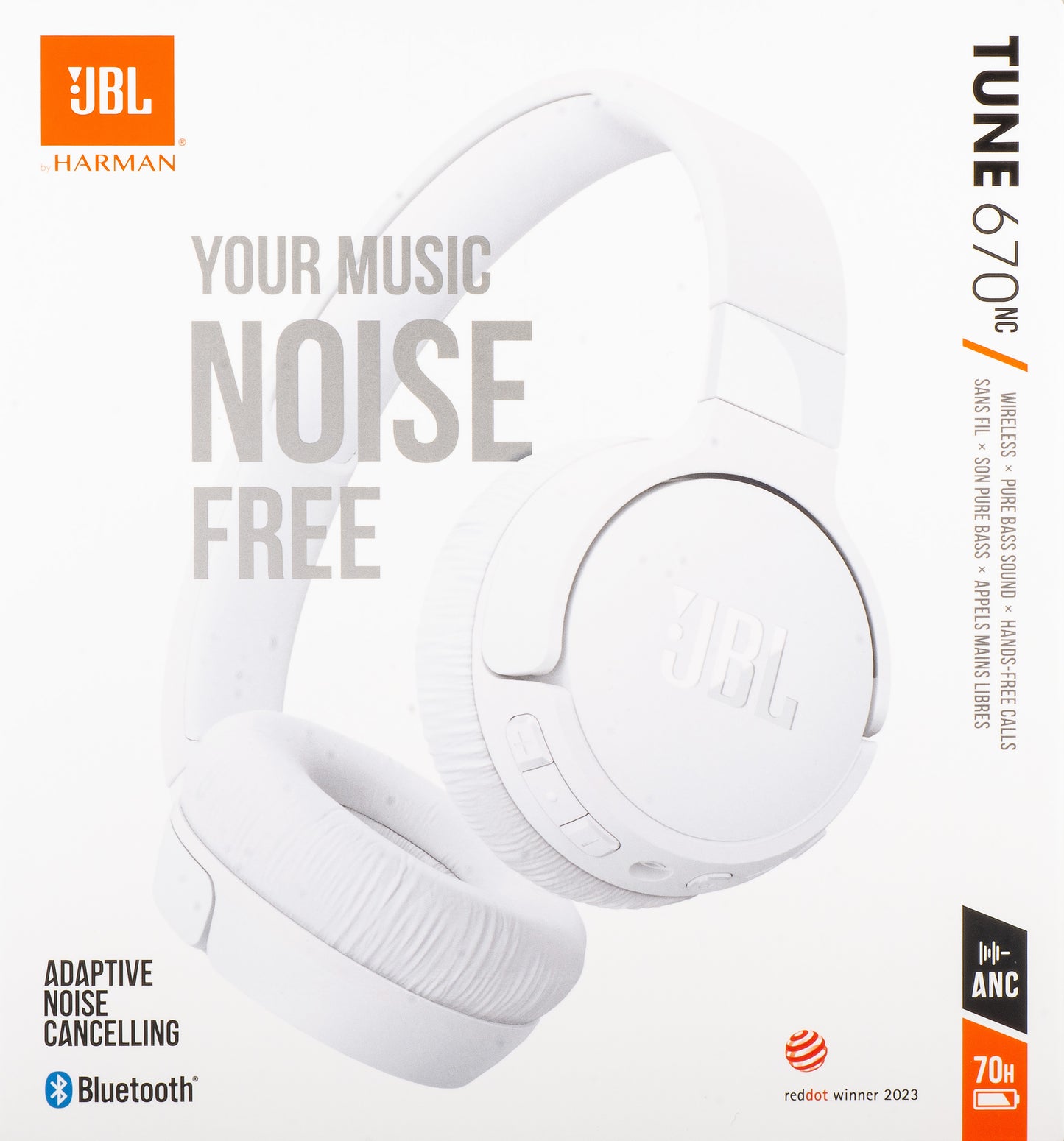 Handsfree Bluetooth JBL Tune 670NC, MultiPoint, A2DP, ANC, Alb JBLT670NCWHTAP