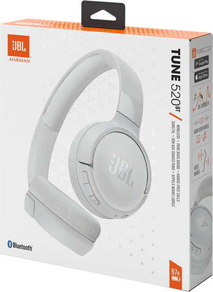 Handsfree Bluetooth JBL Tune 520BT, MultiPoint, A2DP, Alb JBLT520BTWHT