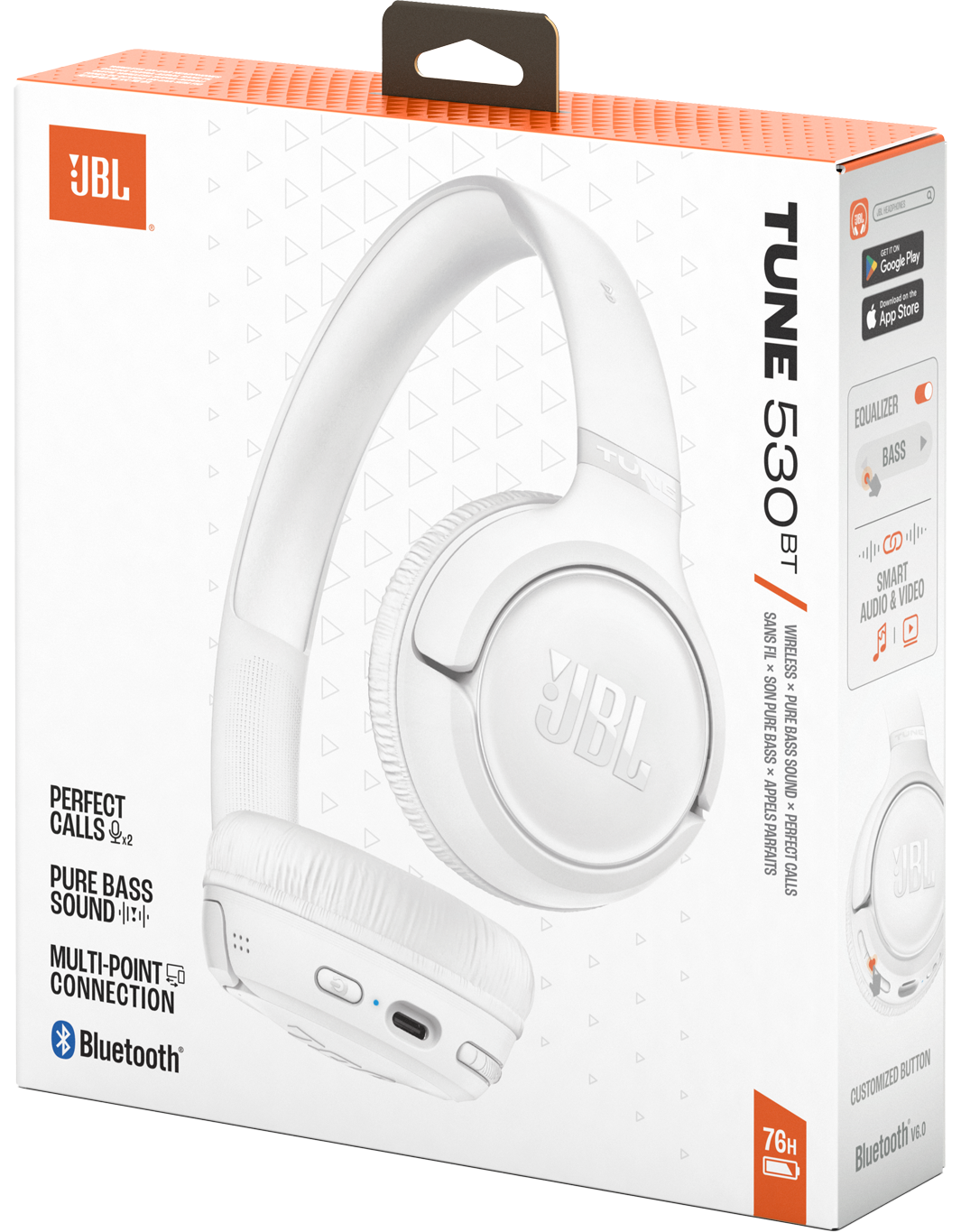 Handsfree Bluetooth JBL Tune 530BT, MultiPoint, A2DP, Alb