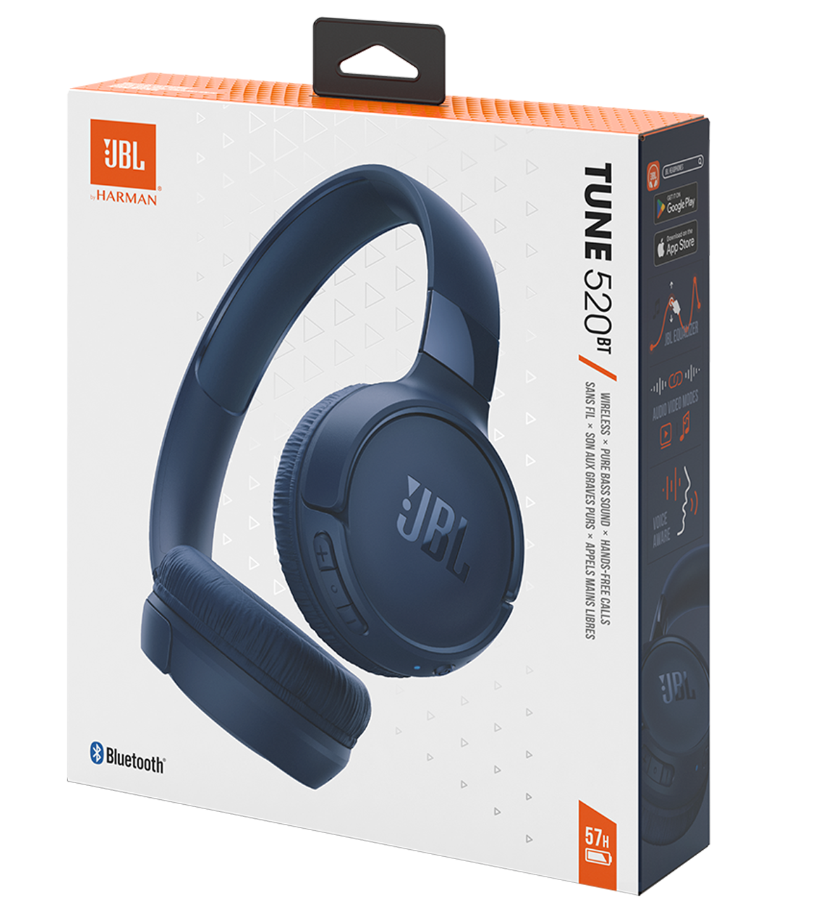 Handsfree Bluetooth JBL Tune 520BT, MultiPoint, A2DP, Albastru JBLT520BTBLU