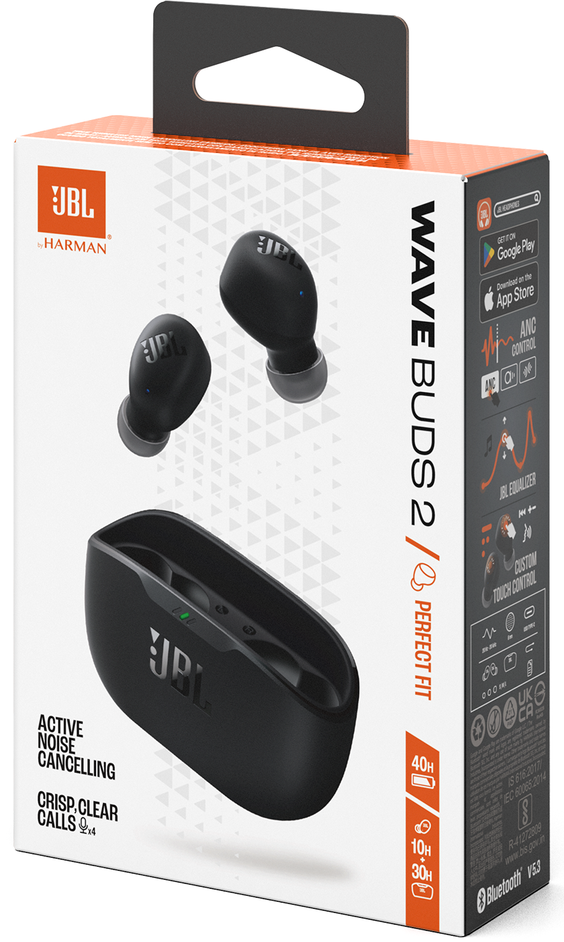 Handsfree Bluetooth JBL Wave Buds 2, TWS, ANC, MultiPoint, Negru JBLWBUDS2BLK