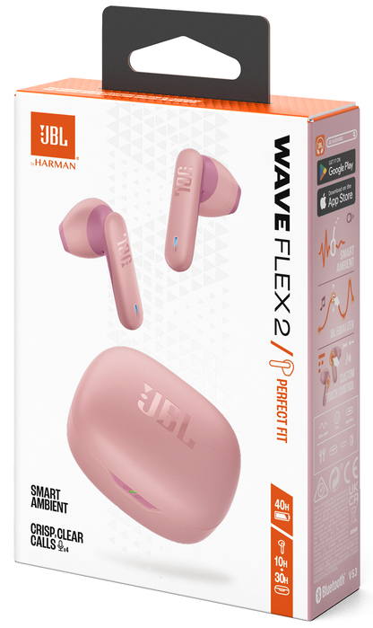 Handsfree Bluetooth JBL Wave Flex 2, TWS, ANC, MultiPoint, Roz JBLWFLEX2PIK