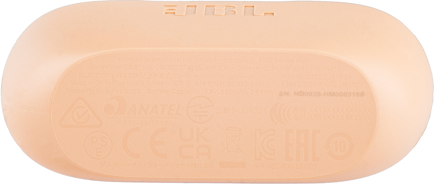 Handsfree Bluetooth JBL Wave Buds, TWS, Bej, Resigilat JBLWBUDSBEG