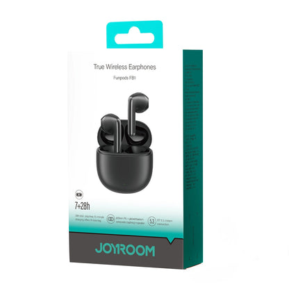 Handsfree Bluetooth Joyroom Funpods JR-FB1, TWS, ANC, Negru