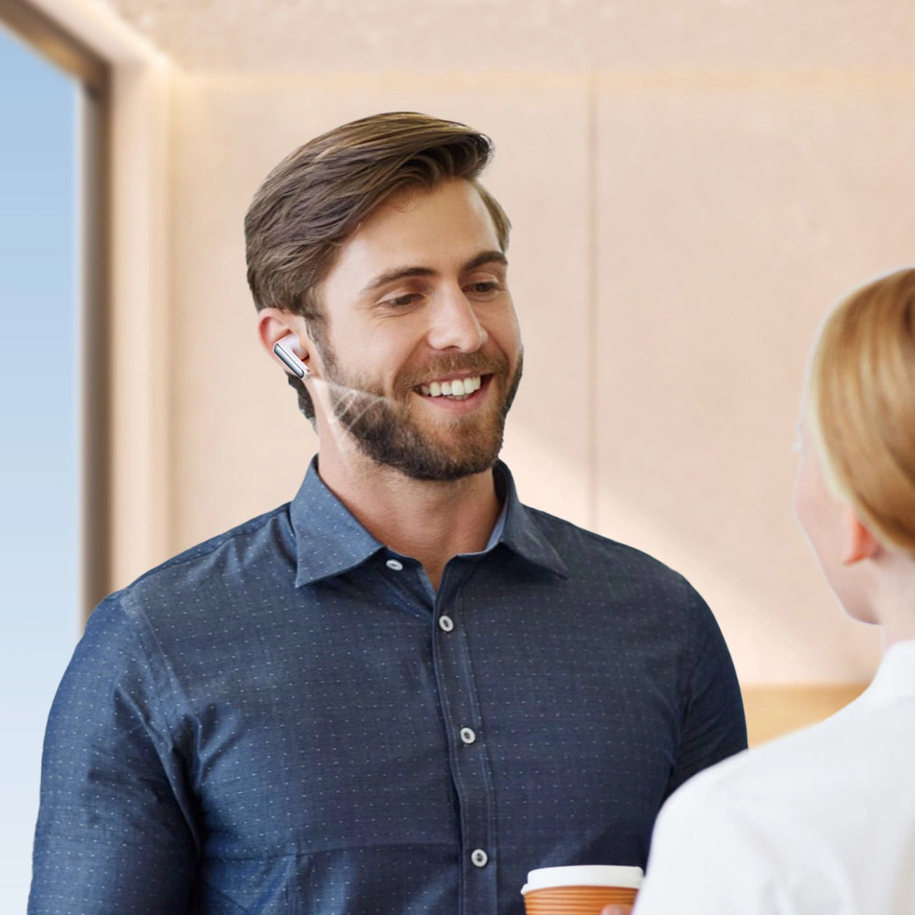 Handsfree Bluetooth Joyroom Funpods JR-FN2, TWS, ANC, Alb