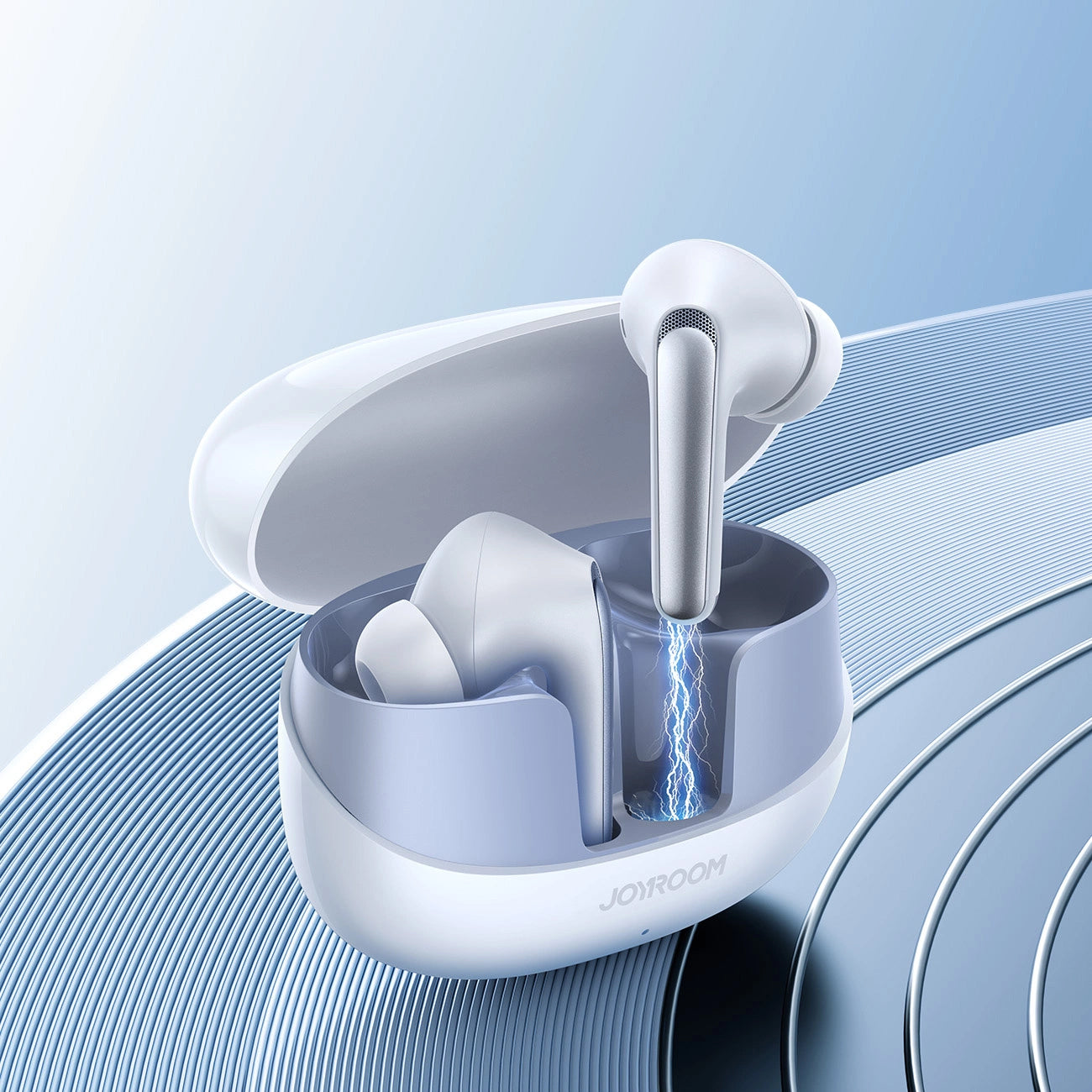 Handsfree Bluetooth Joyroom Funpods JR-FN2, TWS, ANC, Alb