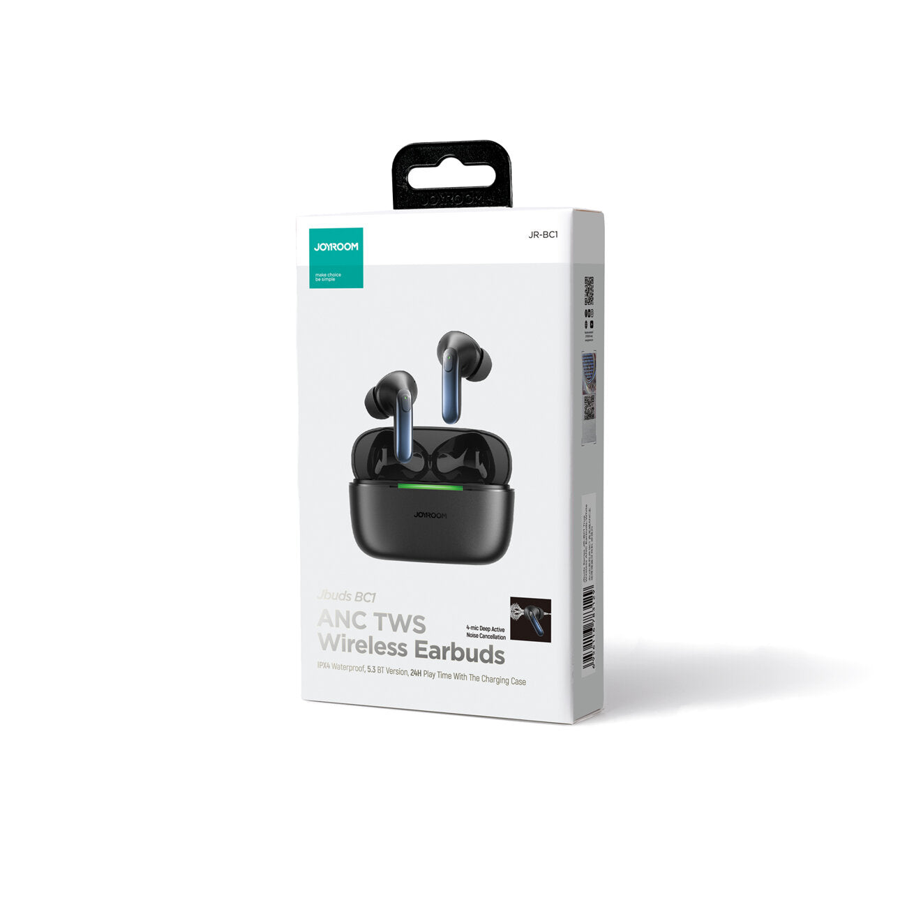 Handsfree Bluetooth Joyroom JR-BC1, TWS, ANC, Negru