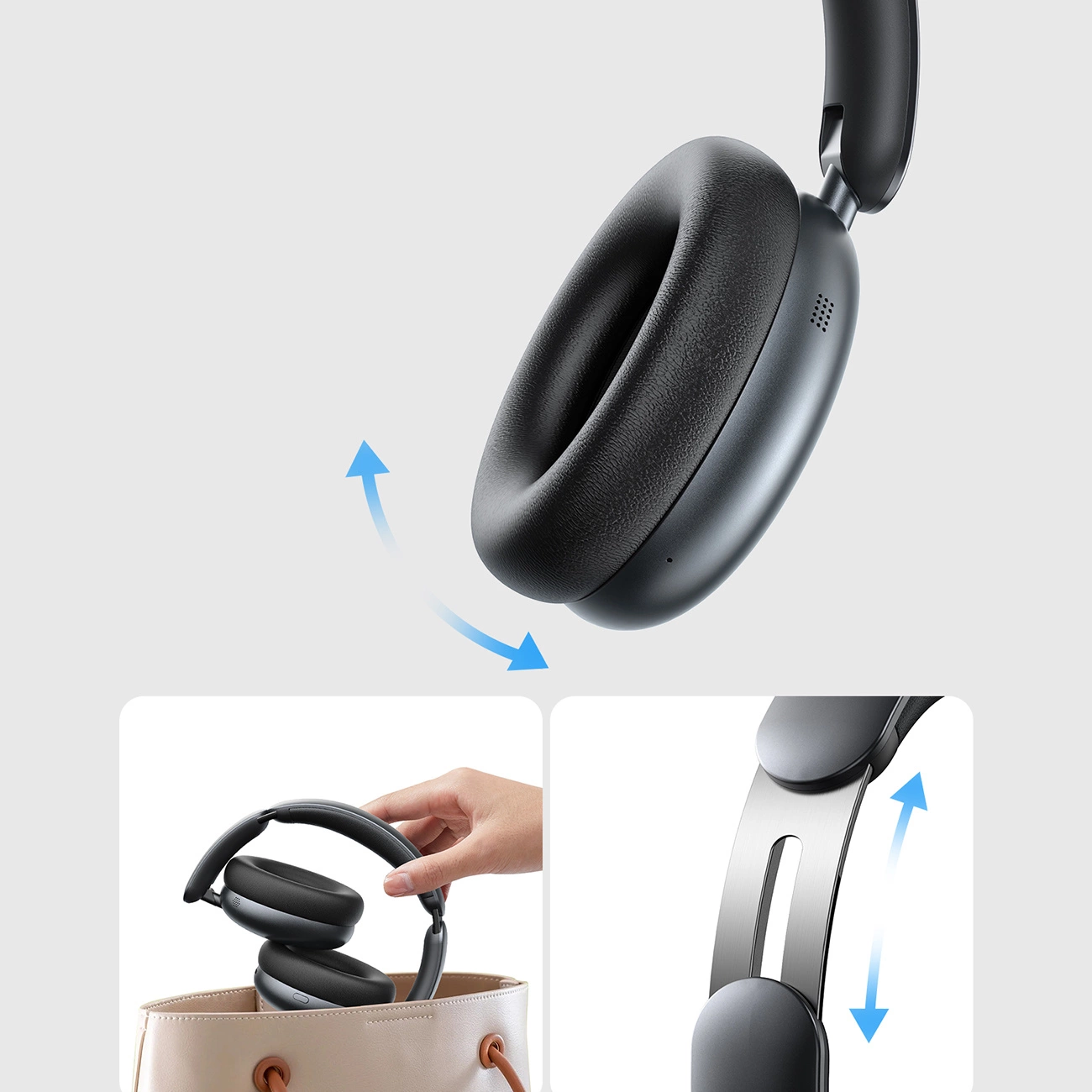 Handsfree Bluetooth Joyroom JR-JH1, A2DP, ANC, Negru