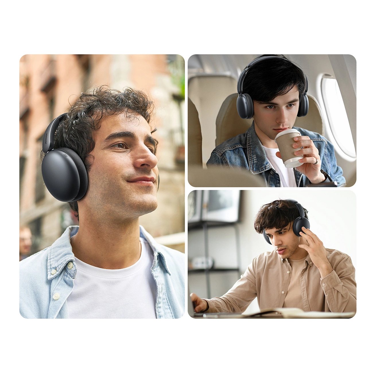 Handsfree Bluetooth Joyroom JR-JH1, A2DP, ANC, Negru