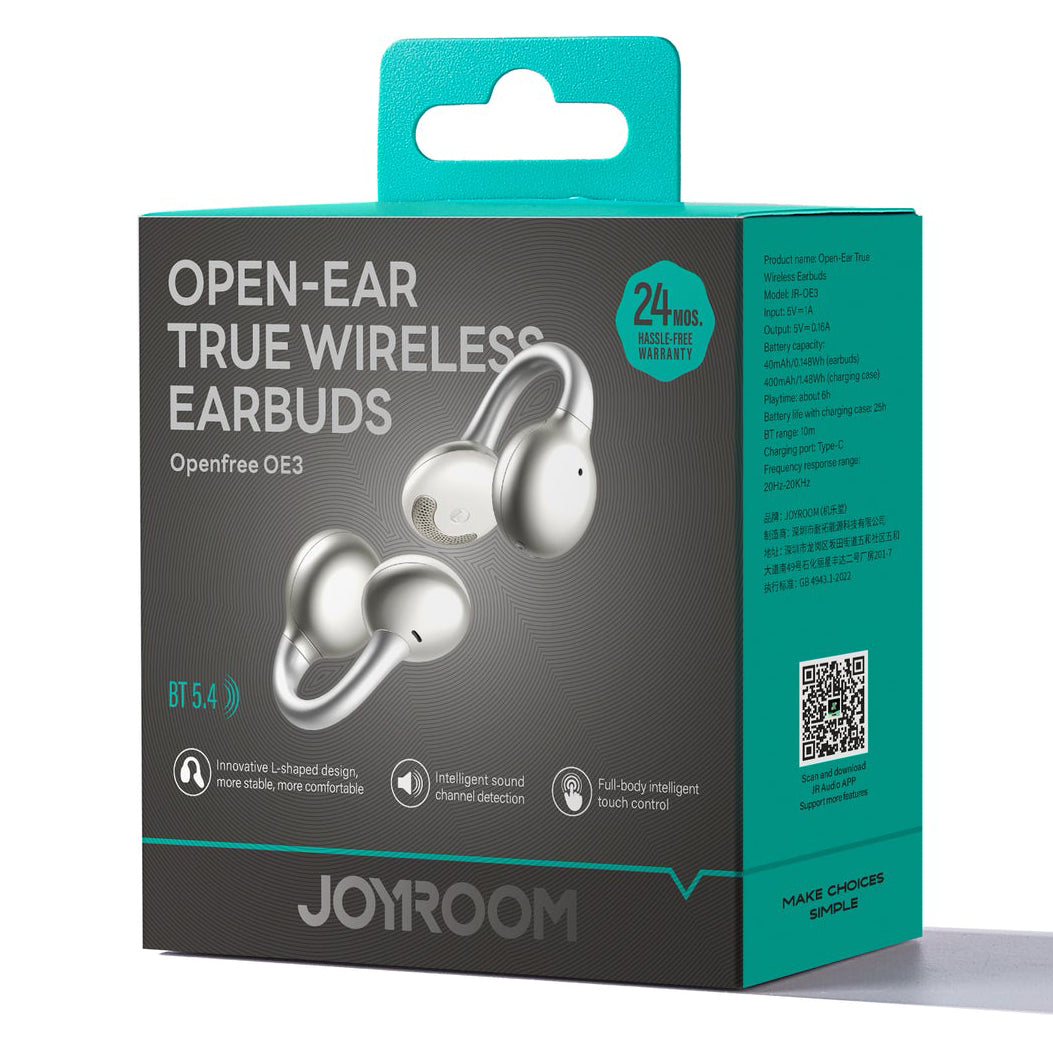 Handsfree Bluetooth Joyroom Openfree JR-OE3, TWS, Argintiu