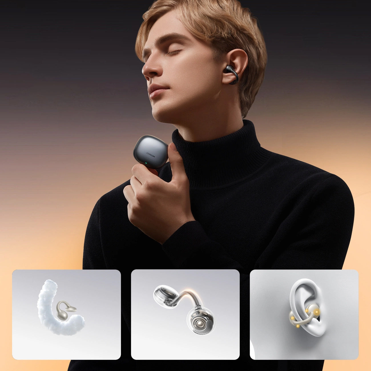 Handsfree Bluetooth Joyroom Openfree JR-OE3, TWS, Negru