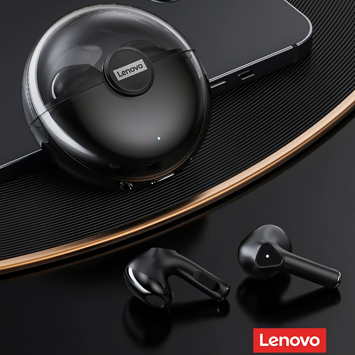 Handsfree Bluetooth Lenovo LP80, TWS, Negru