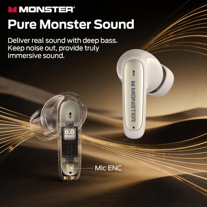 Handsfree Bluetooth Monster N-Lite 310, TWS, Crem Deschis