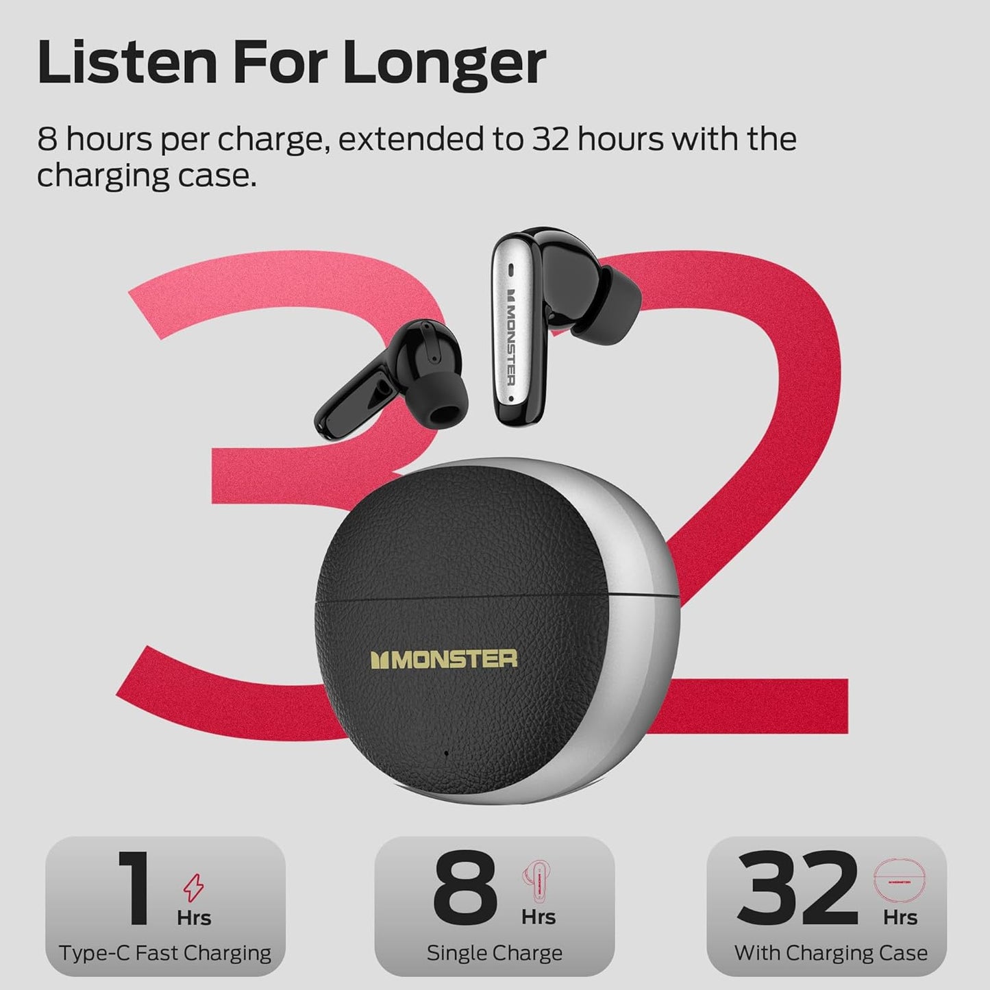Handsfree Bluetooth Monster N-Lite 310, TWS, Negru