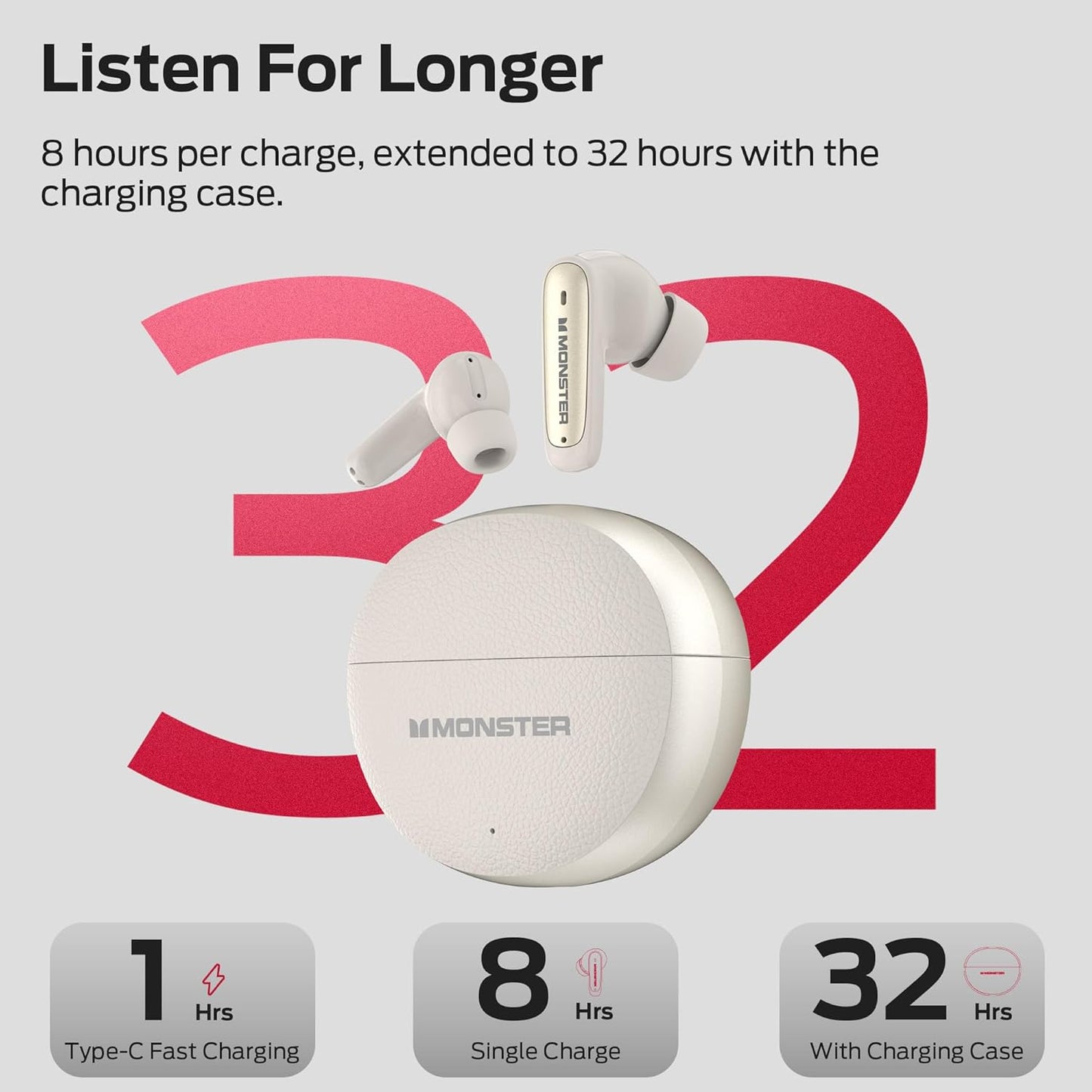 Handsfree Bluetooth Monster N-Lite 310, TWS, Crem Deschis