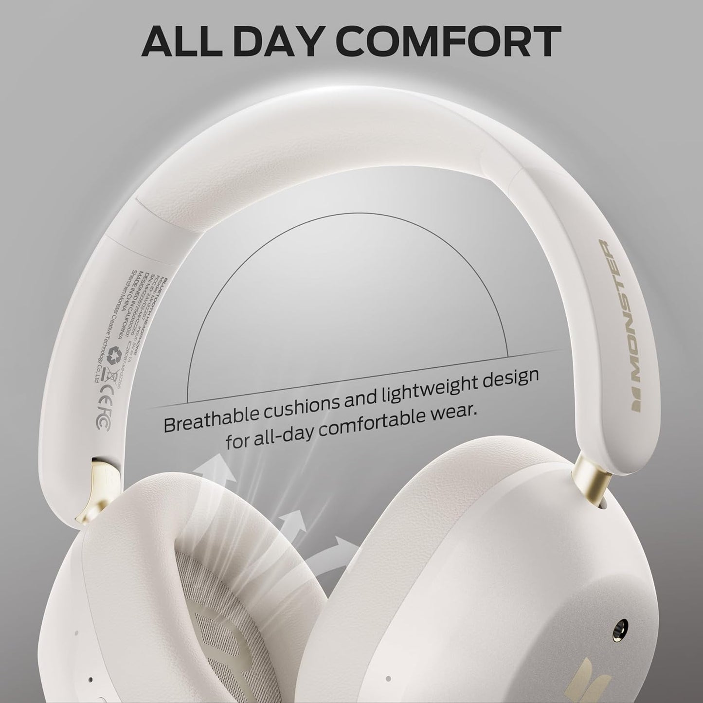 Handsfree Bluetooth Monster Persona 6th, MultiPoint, A2DP, ANC, Alb