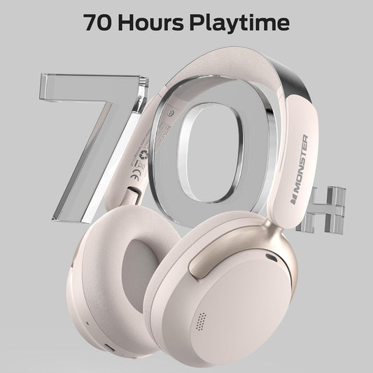 Handsfree Bluetooth Monster Persona 3rd, MultiPoint, A2DP, ANC, Alb