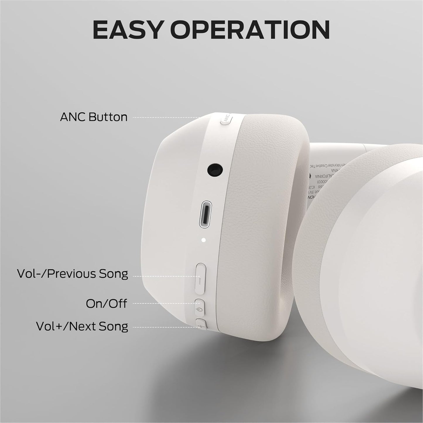 Handsfree Bluetooth Monster Persona 6th, MultiPoint, A2DP, ANC, Alb