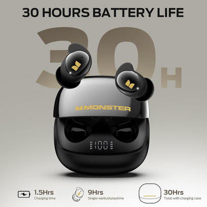 Handsfree Bluetooth Monster Sleep Ear200, TWS, ANC, Negru