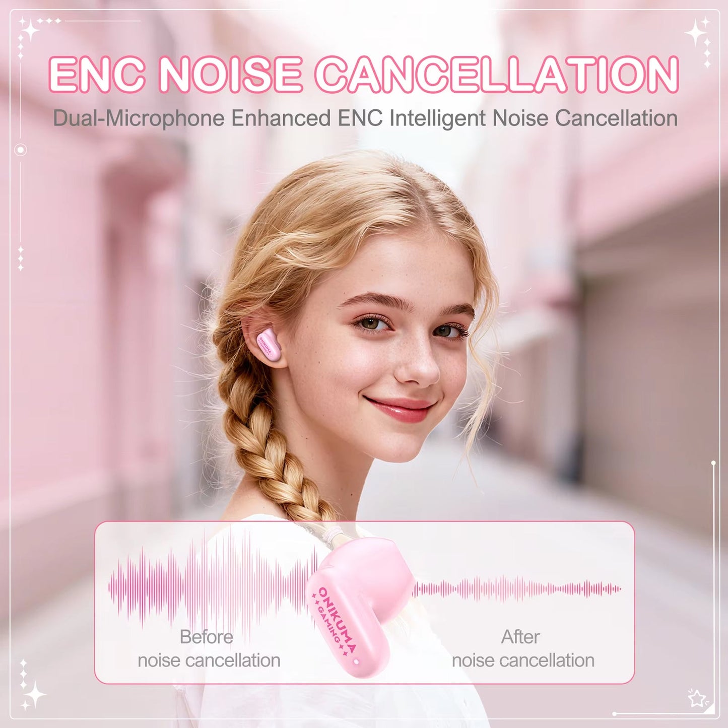 Handsfree Bluetooth Onikuma TX603, TWS, Roz