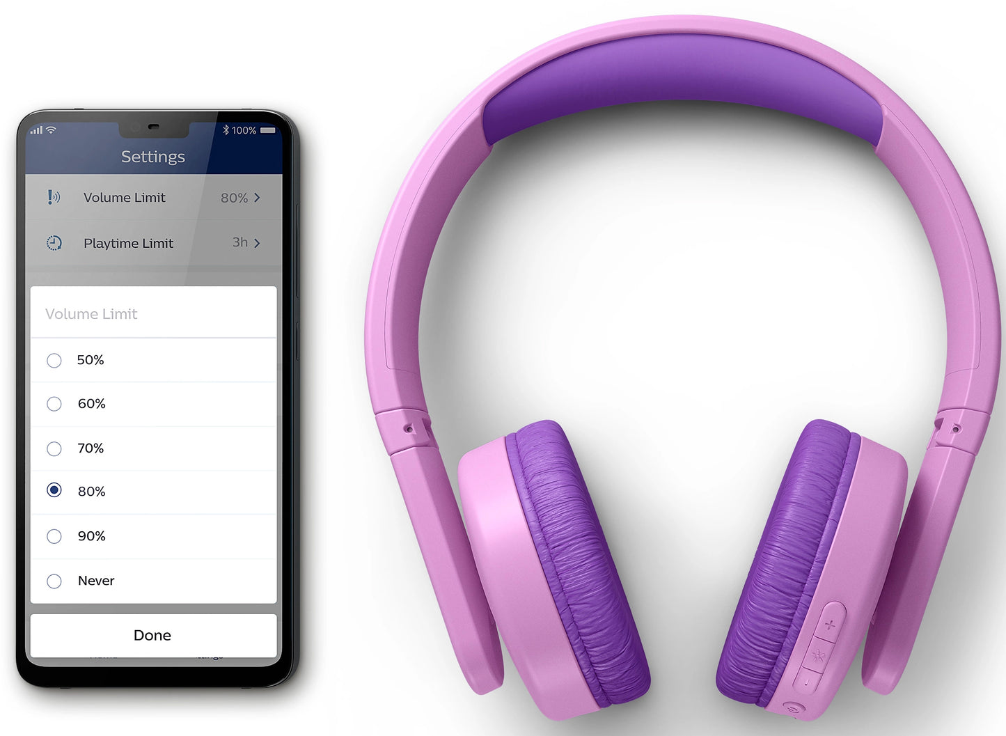 Handsfree Bluetooth Philips Kids, A2DP, Roz TAK4206PK/00