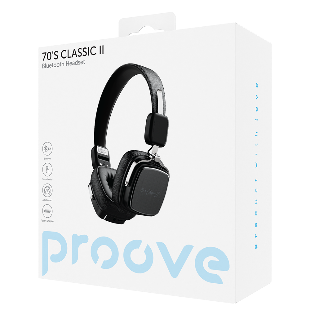 Handsfree Bluetooth Proove 70's Classic II, A2DP, Negru