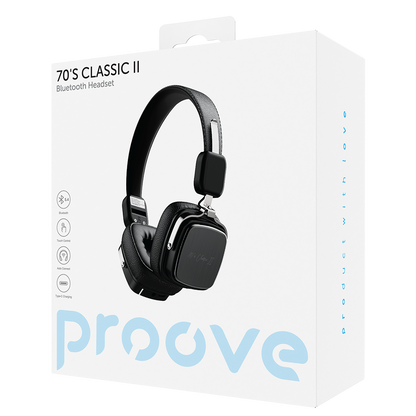 Handsfree Bluetooth Proove 70's Classic II, A2DP, Negru