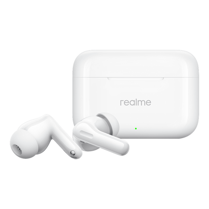 Handsfree Bluetooth Realme Buds T200, TWS, ANC, MultiPoint, Alb